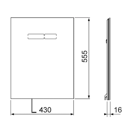 Верхняя панель TECElux с сенсорным блоком управления, стекло черное, артикул 9650003