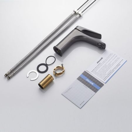 Смеситель для раковины Shevanik S4201T, оружейная сталь