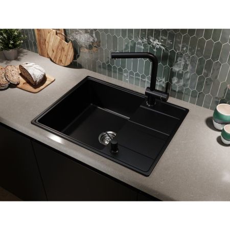 Кухонная мойка Grandex Aqua Topline 600315, черный металлик, артикул 600315