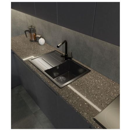 Кухонная мойка GranFest QUADRO 780L, черный, артикул Q-780L черный