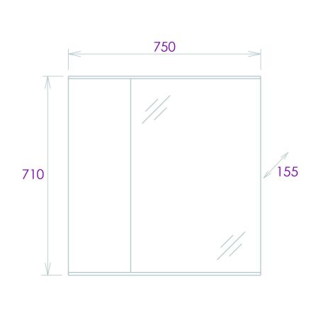 Шкаф-зеркало Onika Марбл 75 мрамор/камень бетонный, универсальный