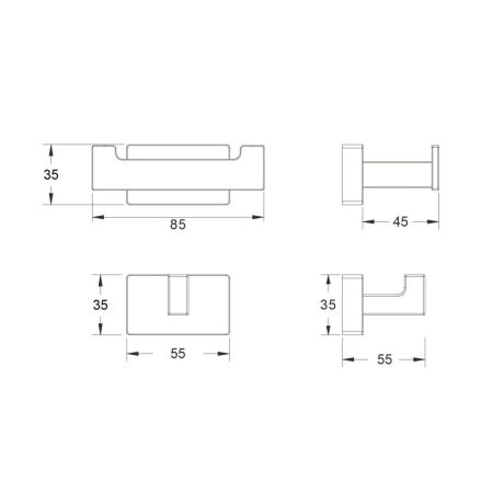 Крючок для ванной комнаты BELZ B90205-2, хром