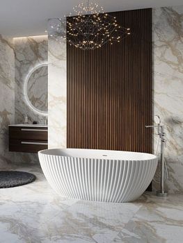 Ванна из искусственного камня Solid Surface 1700x800x560, CEZARES CZR-BELLAGIO-170-80-56-SSB