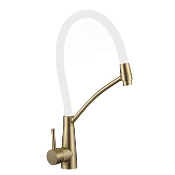 Смеситель для кухни с гибким изливом Fmark FS8255C-02, матовое золото