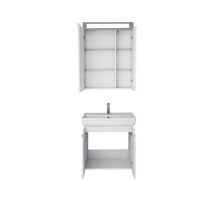 Тумба с раковиной подвесная Dreja Q(D) 60 см, белый, артикул 99-1001-com