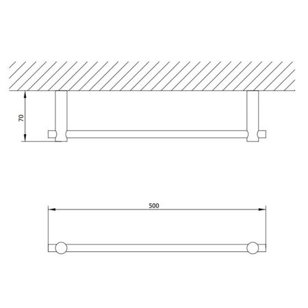 Bongio T Mix Полотенцедержатель 500 мм, цвет матовое французское золото, артикул 30007HM50