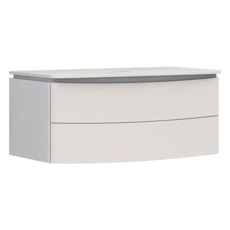 Тумба с раковиной подвесная Velvex Luna tp.LUN.100.2Y, 100 см, артикул tp-LUN-100-2Y-com