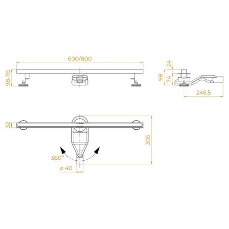Душевой трап RGW SDR-51Gr (800)