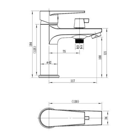 Смеситель на борт ванны ESKO BT53, хром