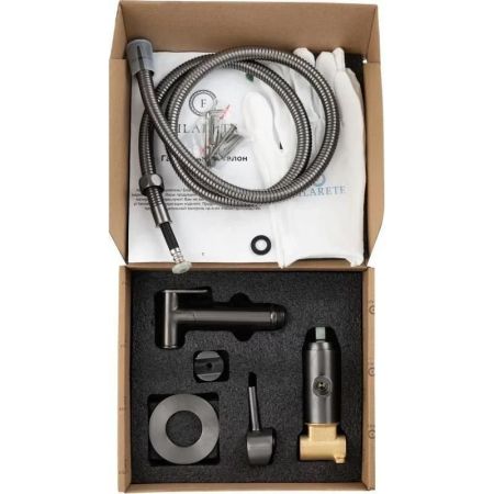 Гигиенический душ со смесителем встраиваемый FILARETE Roun FL100BG, графит