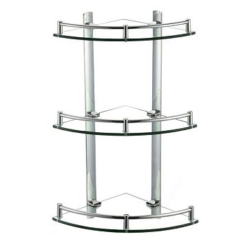 Полка угловая стеклянная Savol S-003031, хром