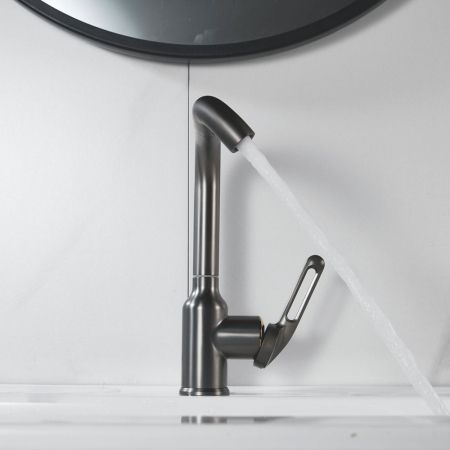 Смеситель для раковины Raffine F201T, оружейная сталь, артикул F201T