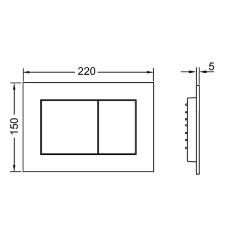 Клавиша смыва, TECE, TECEnow, назначение-для унитаза, ширина, мм-220, глубина, мм-5, высота, мм-150, тип смыва-двойной, тип управления-механический, цвет-чёрный, артикул 9240403