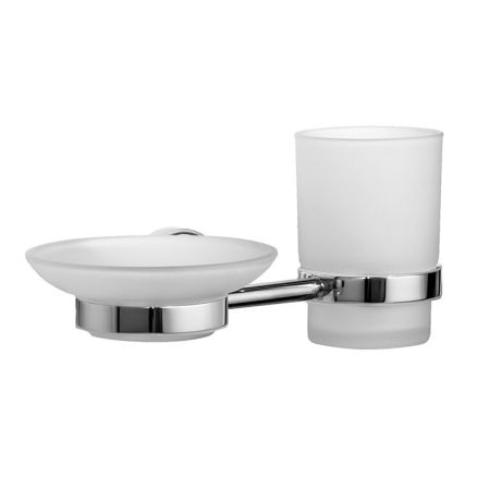 Стакан для зубных щеток с мыльницей Iddis Calipso CALMBG0i57 Белый Хром, артикул CALMBG0i57