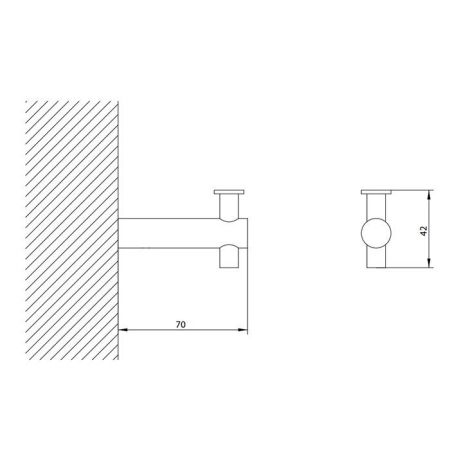 Bongio T Collection Крючок, 70х42 мм, цвет матовое французское золото, артикул 30001HM00