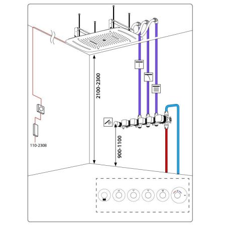 Душевая система встроенная с термостатом Timo Saona SX-2319/00SM хром, артикул SX-2319/00SM