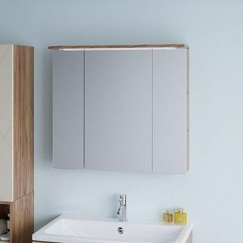 Зеркальный шкаф Бриклаер КРИСТАЛЛ 75 см, дуб крафт табачный