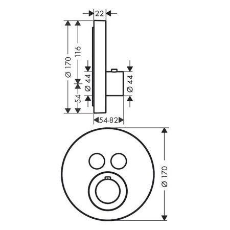 AX ShowerSelect Встраиваемый термостат для душа, 2 потреб, (внешняя часть), цвет: шлифованный никель AX ShowerSelect Встраиваемый термостат для душа, 2 потреб, (внешняя часть), цвет: шлифованный никель