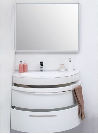 Тумба с раковиной De Aqua Эскалада 100 L белый, подвесная с ручкой