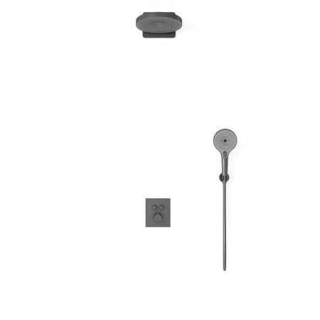 Душевой комплект Inspire VSFW-3I21T1GM встраиваемый, термостатический, 2 режима, вороненая сталь, артикул VSFW-3I21T1GM