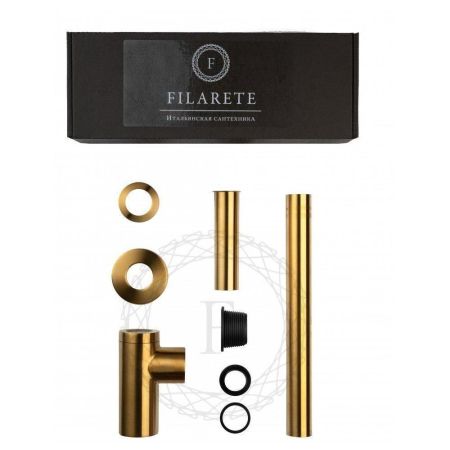 Сифон для раковины FILARETE FL70GL, золотой сатин, артикул FL70GL