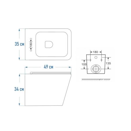 Унитаз подвесной Maretti Umbria безободковый с микролифтом, UM10PBM08-844, белый, артикул UM10PBM08-844