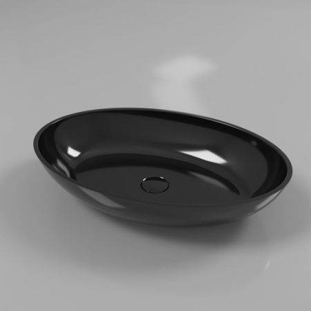 Умывальник WHITECROSS Citrine 60x40 (черный глянец) иск. камень