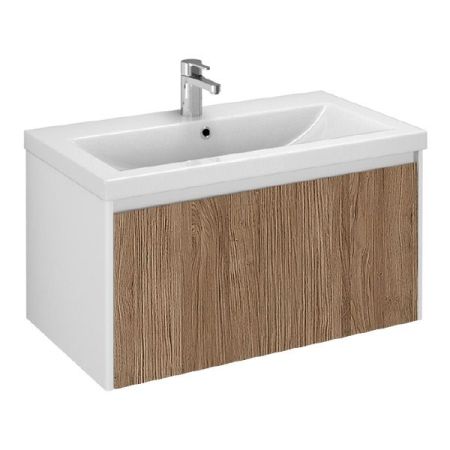 Тумба под раковину Velvex Klaufs 80 tpKLA.80.1Y-617.216 подвесная Белый+дерево, артикул tpKLA.80.1Y-617.216
