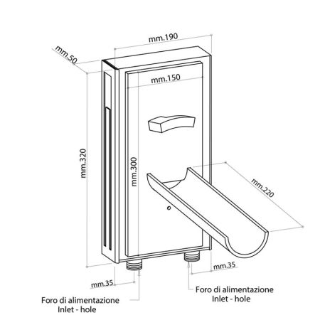 Bongio Acquaviva Встраиваемый смеситель для раковины, излив 220 мм, цвет хром, артикул 56539/22CR