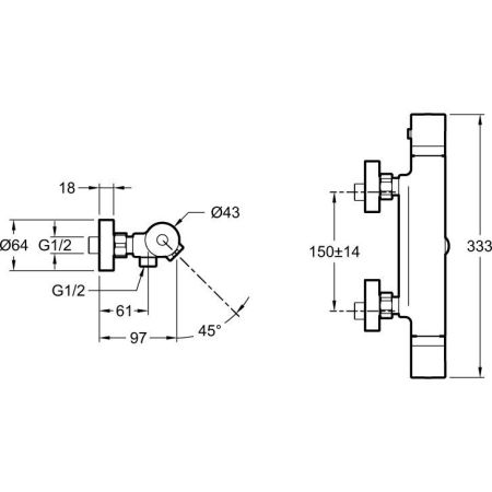 E29847-CP смеситель для ванны с термостатом EDGAR (хром), артикул E29847-CP