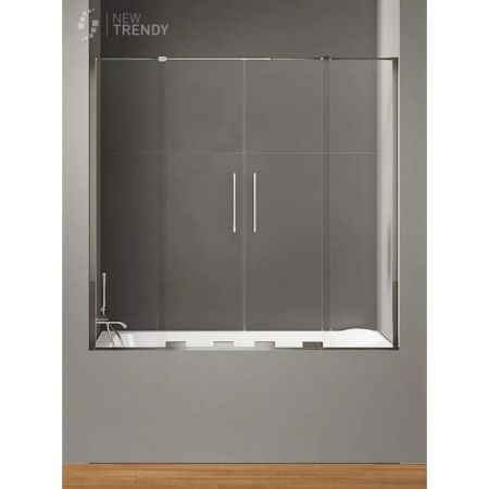 Шторка для ванны NEW TRENDY SMART 150 см EXK-4105 (хром), артикул EXK-4105