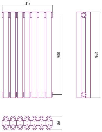 Отопительный радиатор ЭСТЕТ-00 н/ж 500х315 / 7 сек (Без покрытия) Отопительный радиатор ЭСТЕТ-00 н/ж 500х315 / 7 сек (Без покрытия)