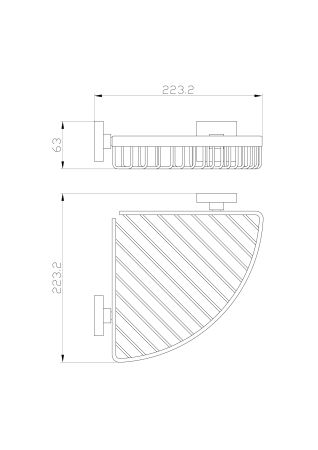 Полка для ванной угловая WONZON & WOGHAND POLO, Хром (WW-8944)