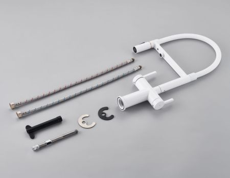 Смеситель для кухни с подключением фильтра для воды Rose R458C, белый