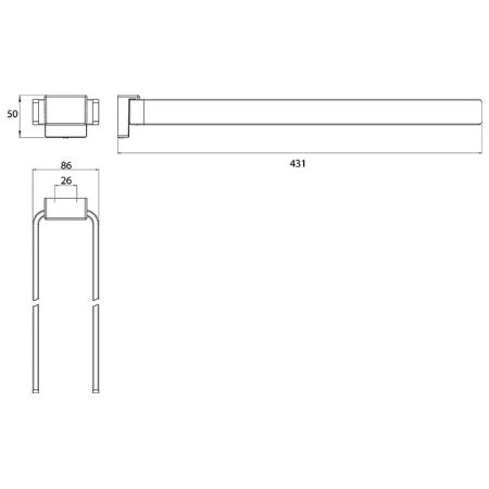 Emco Cue Полотенцедержатель двойной 431 мм , хром, артикул 3250 001 43