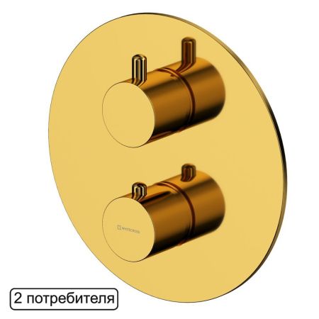 Смеситель термостатический для душа скрытого монтажа WHITECROSS Y Y1236GL (золото), артикул Y1236GL