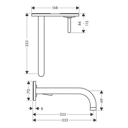 AX Uno² Смеситель для раковины , цвет шлифованная медь