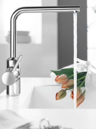 Смеситель для кухни, Kludi, L-INE, тип открывания воды-однорычажный, тип регулирования воды-керамический картридж, монтаж-на раковину/столешницу, отверстия для монтажа-1, высота, мм-300, вынос излива, мм-210, тип излива-поворотный 360°, тип подводки-гибка Смеситель для кухни, Kludi, L-INE, тип открывания воды-однорычажный, тип регулирования воды-керамический картридж, монтаж-на раковину/столешницу, отверстия для монтажа-1, высота, мм-300, вынос излива, мм-210, тип излива-поворотный 360°, тип подводки-гибка
