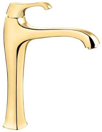 Высокий смеситель Ares с донным клапаном для раковины, цвет золото