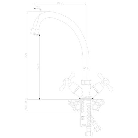 Смеситель для кухни Rossinka Y02-71 Песочный, артикул Y02-71-Sand