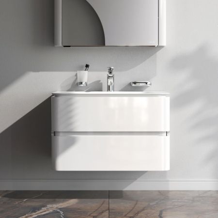 M30FHX0802WG Sensation, База под раковину, подвесная, 80 см, ящики, белый, глянцевая, шт, артикул M30FHX0802WG