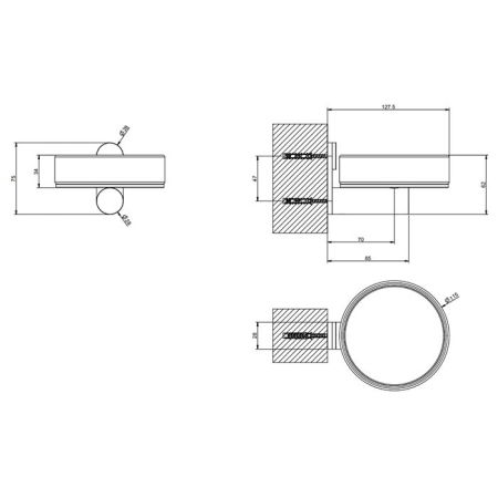 GESSI 316 Мыльница настенная, цвет: черный/brushed black metal pvd, артикул 54702#707