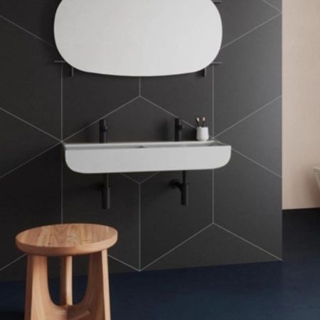 AZZURRA LEUCA Раковина двойная накладная 100х45х14 см, с 1 отв. под смеситель, цвет белый