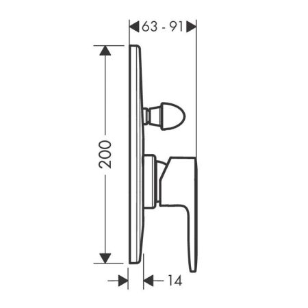 HG Vernis Blend Встраиваемый смеситель для ванны с переключателем (внешняя часть), цвет: хром, артикул 71449000