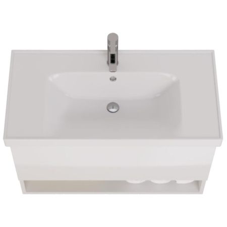 Тумба с раковиной подвесная Dreja Perfecto 90 см, белый, артикул 99-0808-com