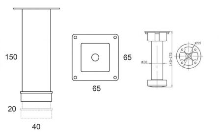 Ножки для МВК 15 см, хром, 4 шт