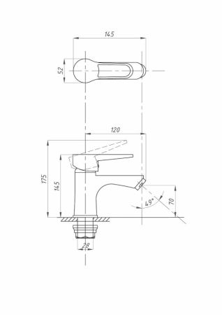 Смеситель для раковины FAUZT FZs-242-B100 тип См-УмОЦБА, артикул FZs-242-B100