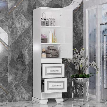 Пенал Оникс правый Opadiris Белый/серебро, артикул 