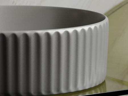 Умывальник чаша накладная круглая (цвет Антрацит Матовый) Элемент (Element) 360x360x115мм, артикул CN6057MH