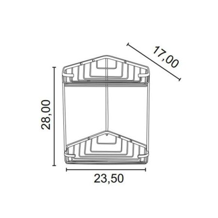 ALL.PE Hotel решетка двойная угловая 17х17хh28см, хром, артикул HO536cr